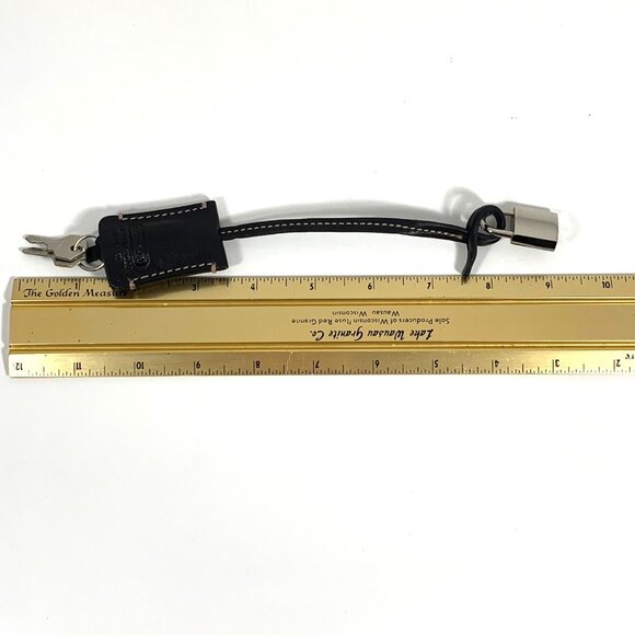 Coach Leather NYC Palladium Silver Padlock w/ Keys + Black Leather Clochette - Picture 4 of 4